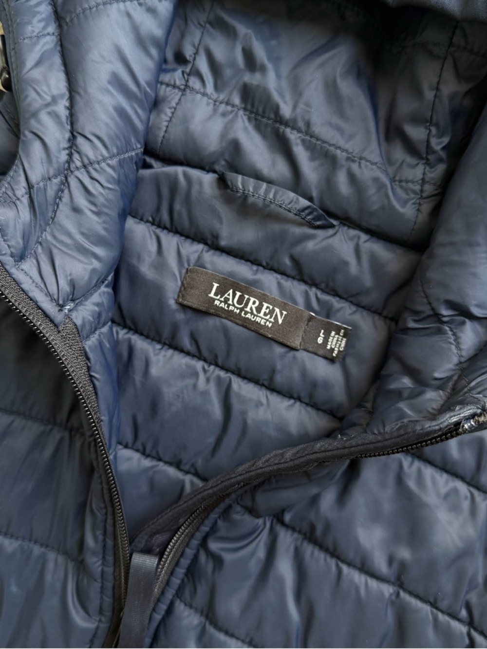 Lauren Ralph Lauren Soft Shell With Quilting Navy Jacket - Picture 8 of 8